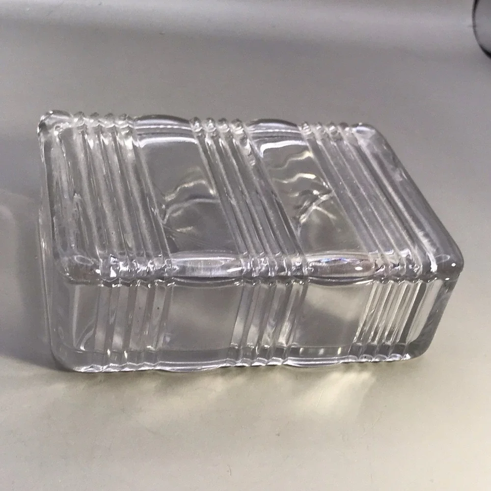 Glass Casket Covered trinket Dish Box‎